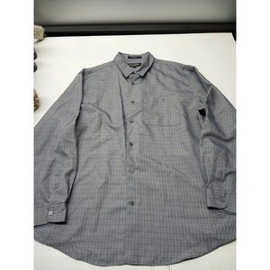 Brandini Men’s Gray Checked Button Down Long Sleeve Shirt Size XL